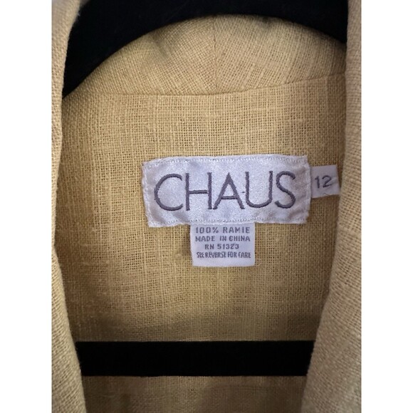 Vintage 80’s CHAUS Yellow Ramie Relaxed Casual Blazer Women’s Size 12 - Picture 3 of 7